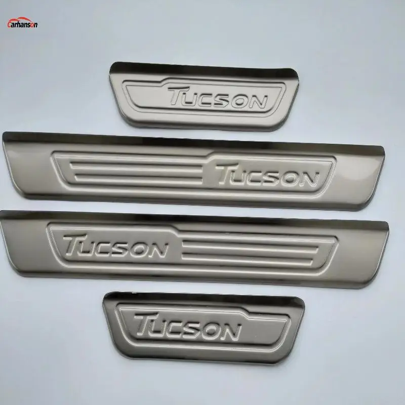 Автомобильный Стайлинг для hyundai Tucson, аксессуары, нержавеющая сталь, Накладка на порог, защита педали, накладка, наклейка