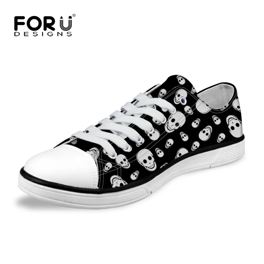 FORUDESIGNS/Мужская обувь с высоким берцем крутая парусиновая повседневная принтом