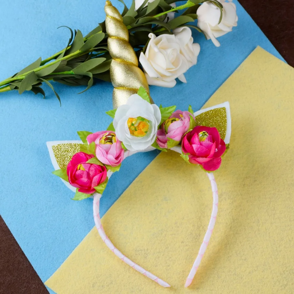 Glitter Unicorn Horns Headbands for Girls and Kids Headband Hair Accessories Flowers DIY Party | Детская одежда и обувь