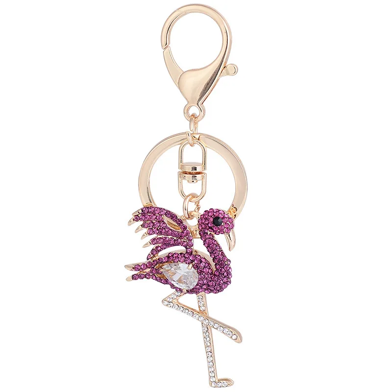 Высококачественные романтические украшения в виде фламинго с кристаллами