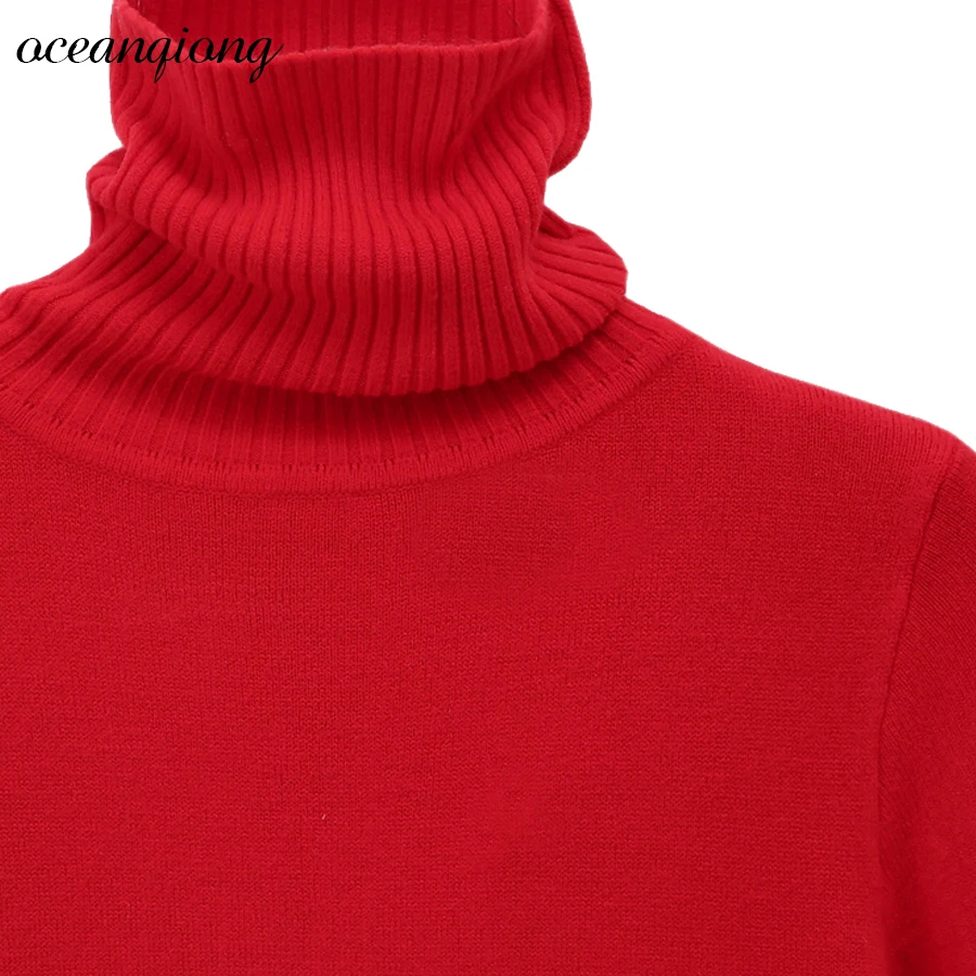 Women Sweater Pullover Knitted Tops Solid Turtleneck Thicken Jumper Long Sleeve Sweaters Autumn Winter 2017 | Женская одежда