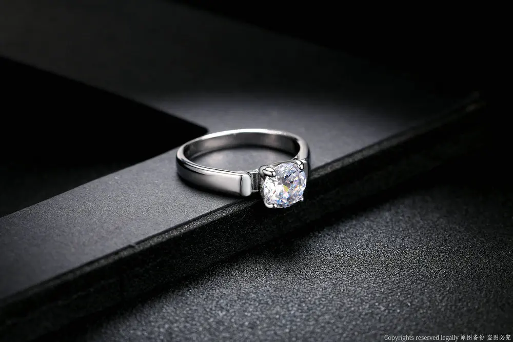 Двойная ярмарка 1,25 карат круглая огранка кубический циркон обручальные серебряные кольца/розовое золото цвет свадебные ювелирные изделия для мужчин/женщин Anel DFR054