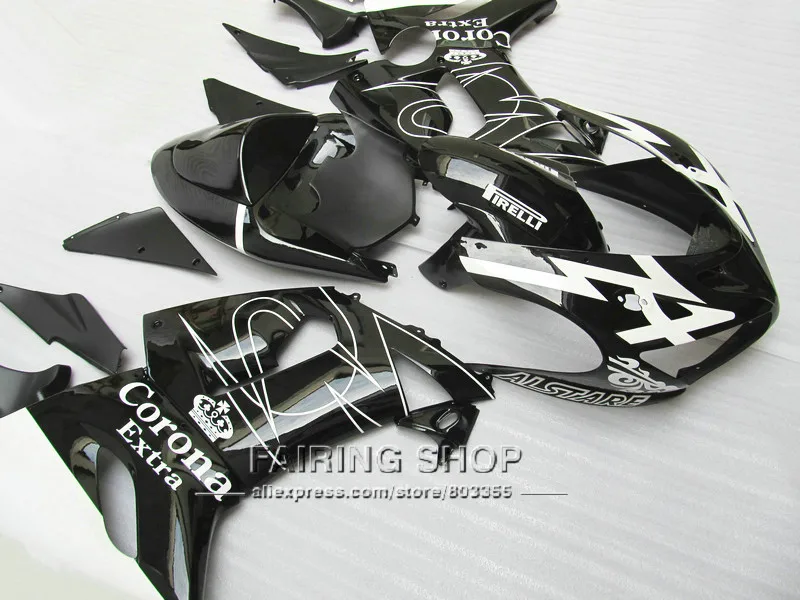 Обтекатели ZX6r 2005 06 для Kawasaki Ninja 05 2006 (костюм 100%) черный белый Обтекатель + 7 подарков