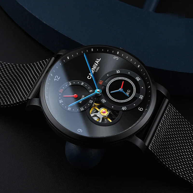 

CARNIVAL Switzerland Automatic Mechanical Watch Men Luxury Brand Mens Watches Sapphire Clock Waterproof relogio masculino 2019