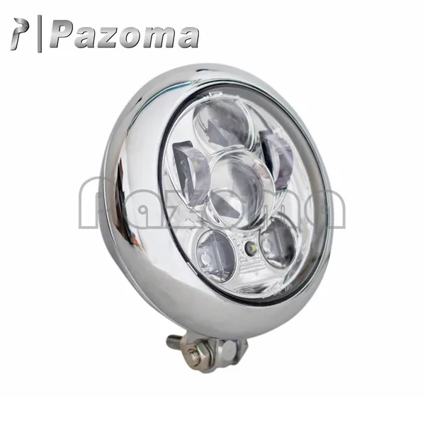 Хромированный Светодиодный фонарь на переднюю голову для мотоцикла точечный