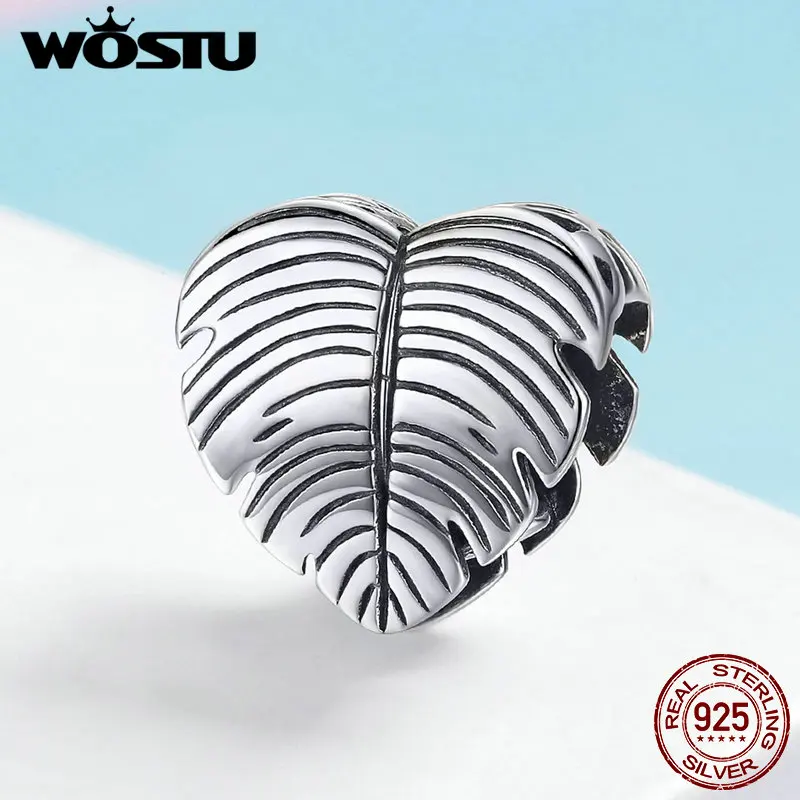 Женский браслет WOSTU кулон из стерлингового серебра 925 пробы с сердечками