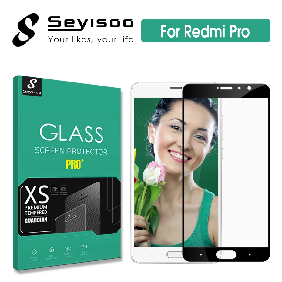 

100% оригинальная Защитная пленка для экрана Seyisoo Premium 2.5D 9H с полным покрытием, закаленное стекло для Xiaomi Redmi Pro Xiomi RedmiPro, пленка 0,3 мм
