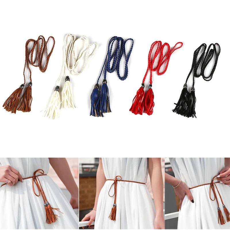 Женский эластичный пояс с пряжкой широкий/пояс кисточками ретро корсет