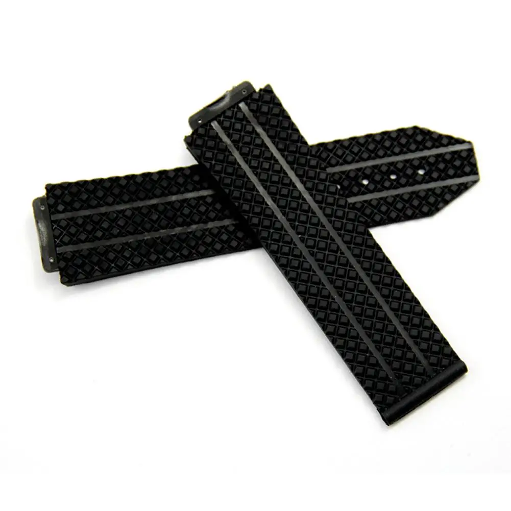24mm Silicone Band Plastic Black Watch Band For HUBLOT 44-45 H BIG BANG Waterproof And Sweat-resistant Watch Band Accessories