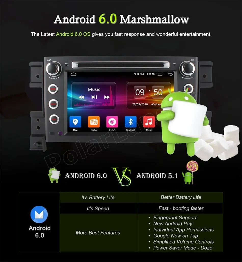 Для S/УЗУКИ G/RAND VI/ТАРА 2005-2015 Dvd-плеер Автомобиля Android 6.0 GPS Радио поддержка WI-FI камера