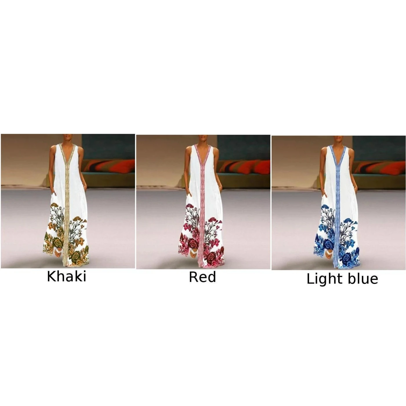 Женские платья богемный цветочный принт без рукавов комбинезон тонкий v образный