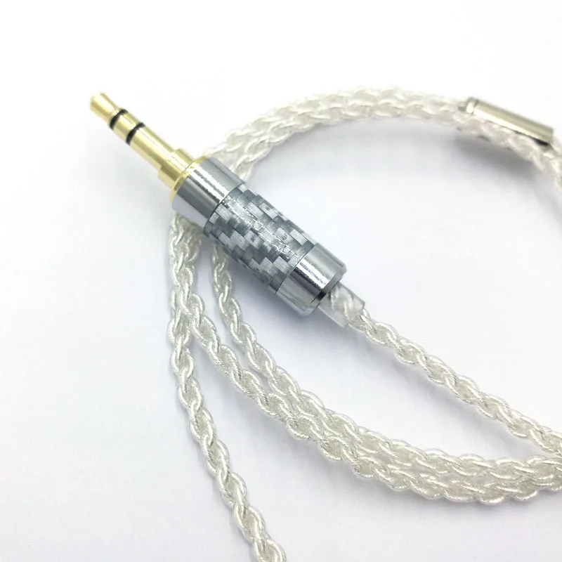 RY-c11 1,2 м DIY Замена кабеля 3,5 мм с серебряным покрытием Модернизированный проволока 4 многожильный провод кабель для ремонта Сделай Сам HIFI кабель для наушников