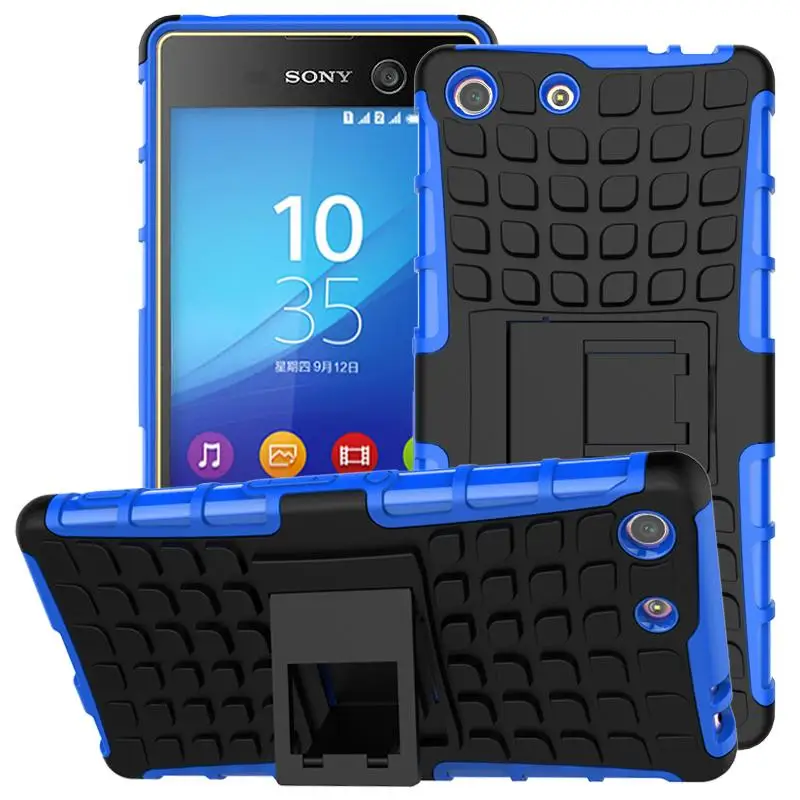 Blue Чехол для sony Xperia M5, сверхпрочный жесткий резиновый чехол для телефона, чехол для sony M5, чехол для sony Xperia M5 Dual E5633 E5603 HATOLY < - Цвет: Blue