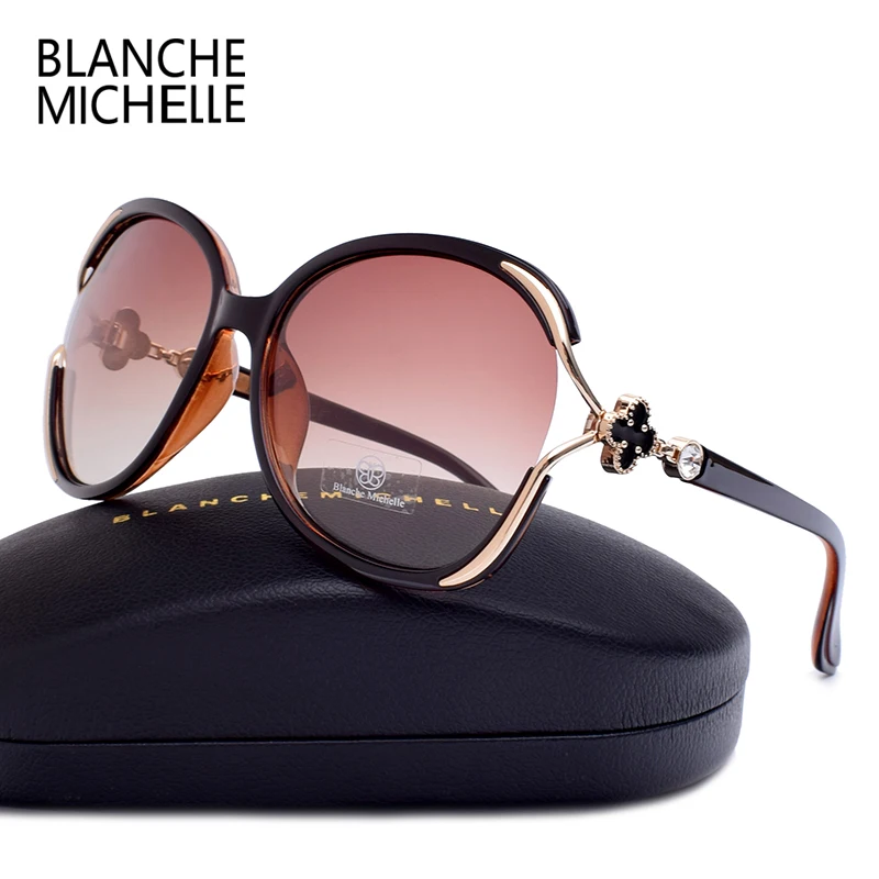 Blanche Michelle Fashion Oversized Polarized Sunglasses Women UV400 Brand Gradient lens Sun Glasses oculos With Box