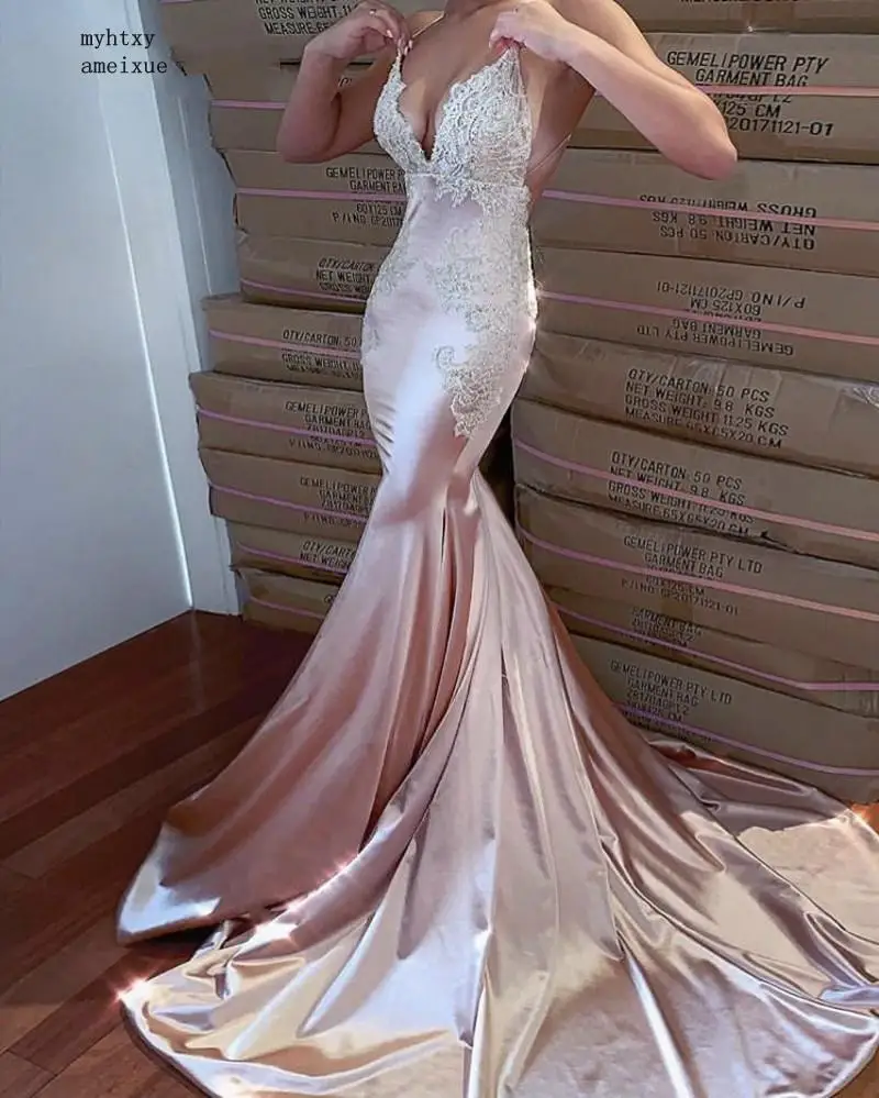 Китайские пикантные Вечерние платья на бретельках с открытой спиной кружевное