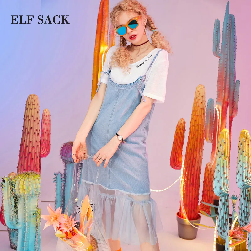 Платье ELFSACK хлопковое повседневное стильное без рукавов|Женские платья| |