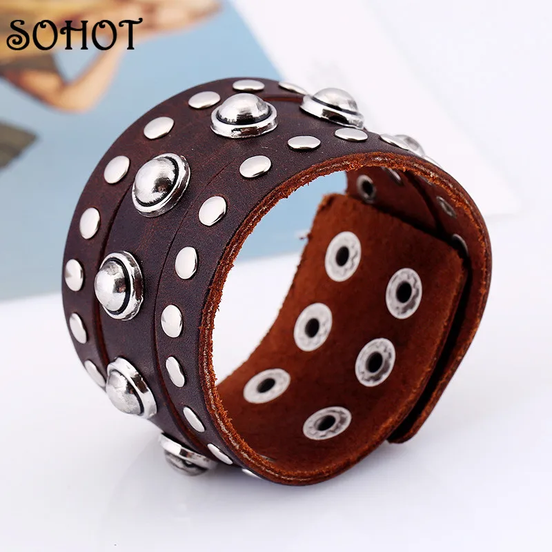SOHOT панк стиль ювелирные изделия широкий пояс кожаный регулируемый размер