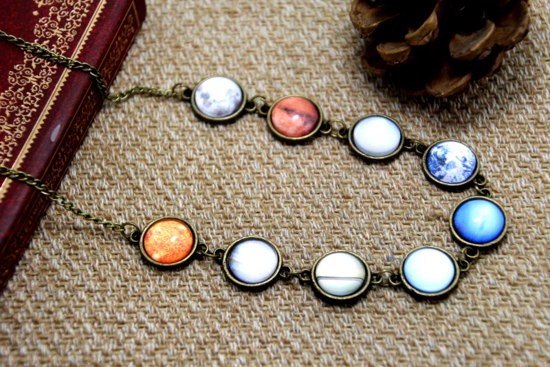 Ожерелье с солнечной системой 6 шт./лот ожерелье со стеклянным куполом эффектное