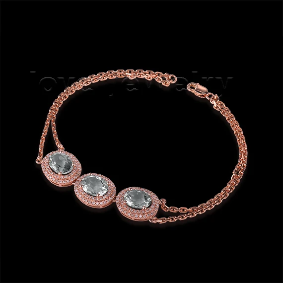 

LOVERJEWELRY Новый Овальный 7x9 мм 14Kt Золотой натуральный бриллиант зеленый аметист браслет для продажи WP025