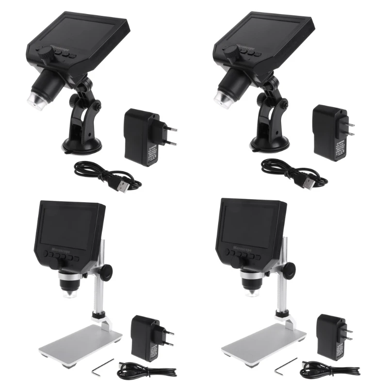 

G600 600X LCD Display Electronic Microscope Zoom 3.6MP Portable LED Digital Video Microscope With Aluminum Alloy Stent