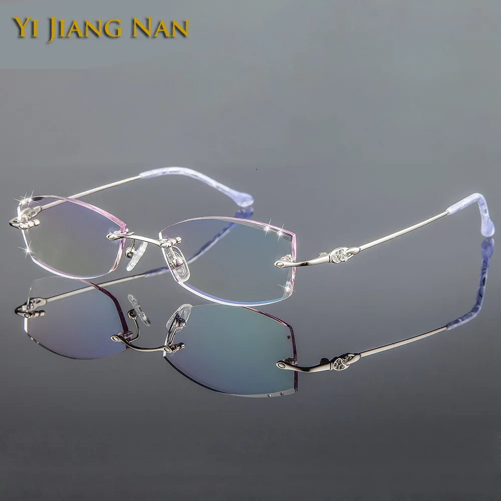 Женские очки со стразами элегантные титановые с линзами|diamond glasses|women brand eyeglasseswomen