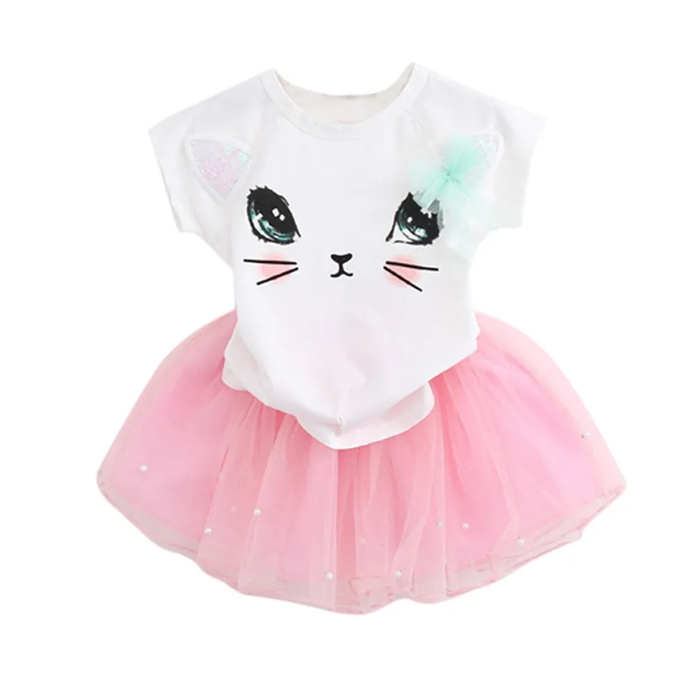 Комплект из 2 предметов для девочек Детская летняя одежда Модная рубашка с