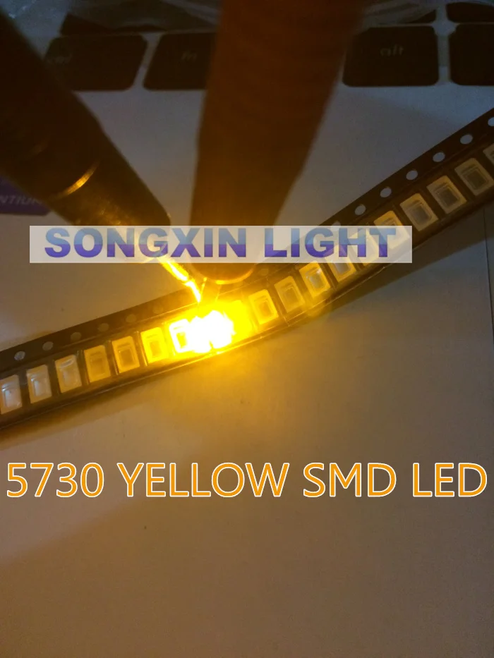 100 шт. 5630/5730 SMD/SMT Желтый SMD 5730 светодиодный поверхностный монтаж желтый 2 0 ~ 6 V 580 590nm