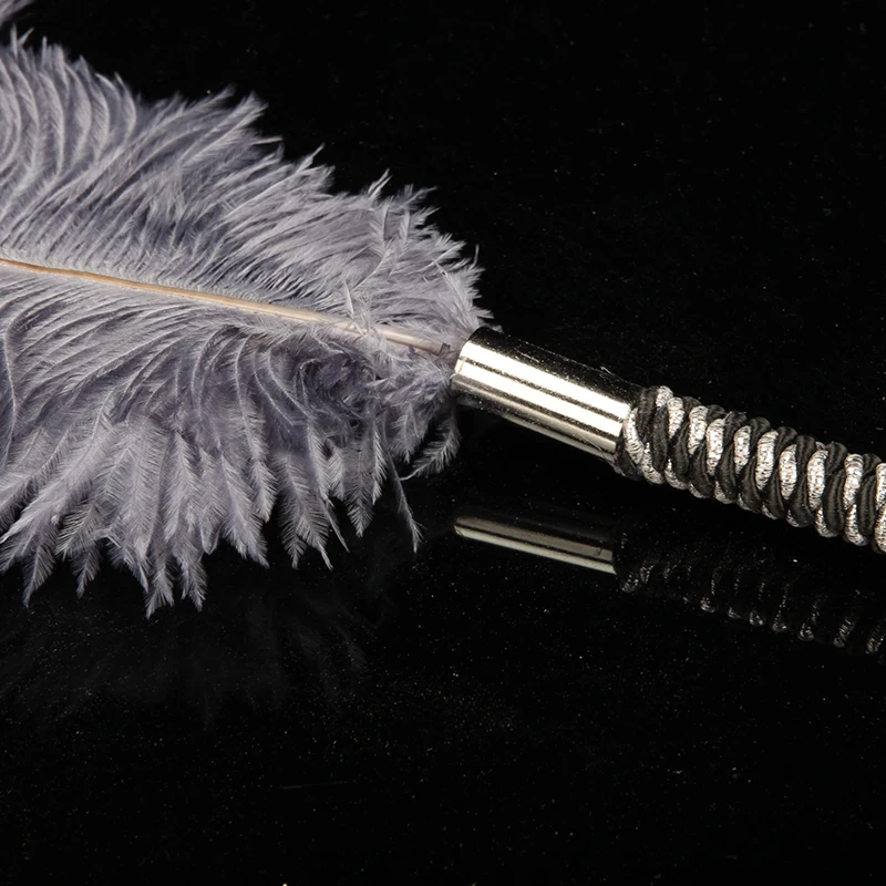 New 44cm black soft Foreplay ostrich flirt feather toys slave paddle flirting spanking fetish adult sex products for couples | Красота и