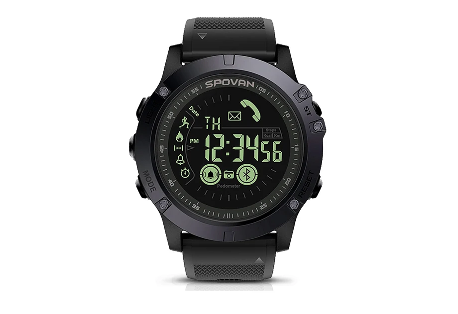 SPOVAN, умные уличные мужские часы, Bluetooth, спортивные, светодиодный, цифровые часы, 50 м, водонепроницаемые, с секундомером, мужские наручные часы, Relogio Feminino