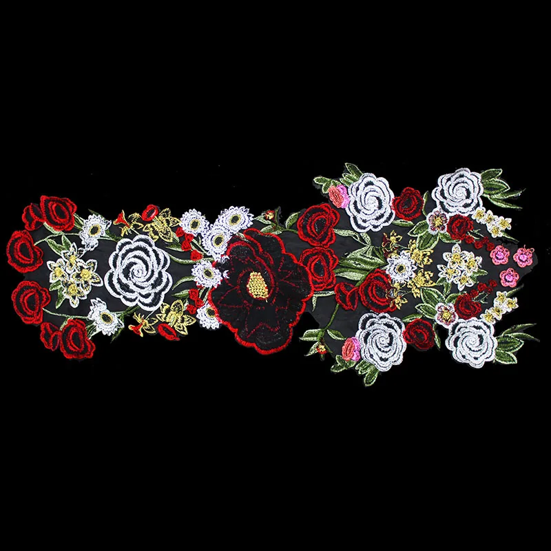 Многоцветные длинные кружевные нашивки с вышивкой 1 шт. кружевной тканевый шнур