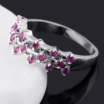 fashion jewelry wedding ring sterling silver 925 natural ruby women's gift SR1412R | Украшения и аксессуары