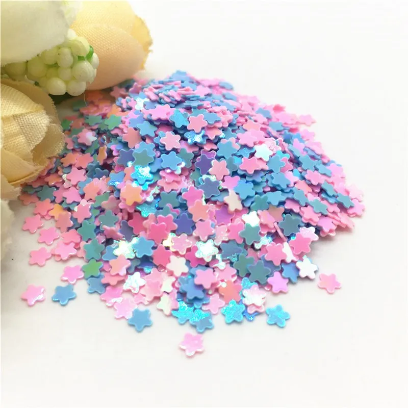 Pink blue Сливового цвета с вышивкой в 3 мм плоской подошве с украшением в виде цветка; ПВХ неупакованные блестки Нейл-арт набор глиттеров ногти "сделай сам" Красота Конфетти украшения средства ухода за кожей Lentejuelas 10/20g - Цвет: Pink blue