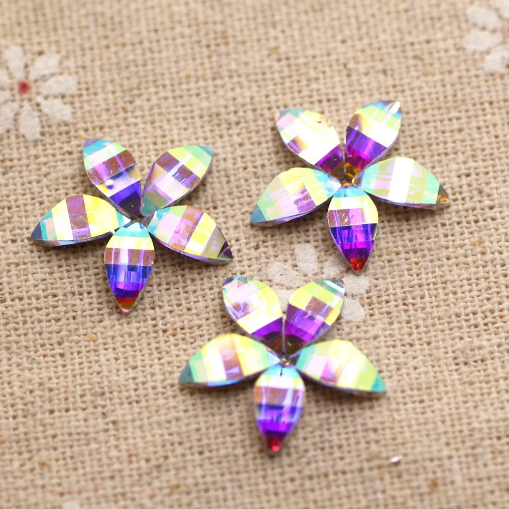 Пришивные стразы в форме цветка с 1 отверстием и серебряной основой модные