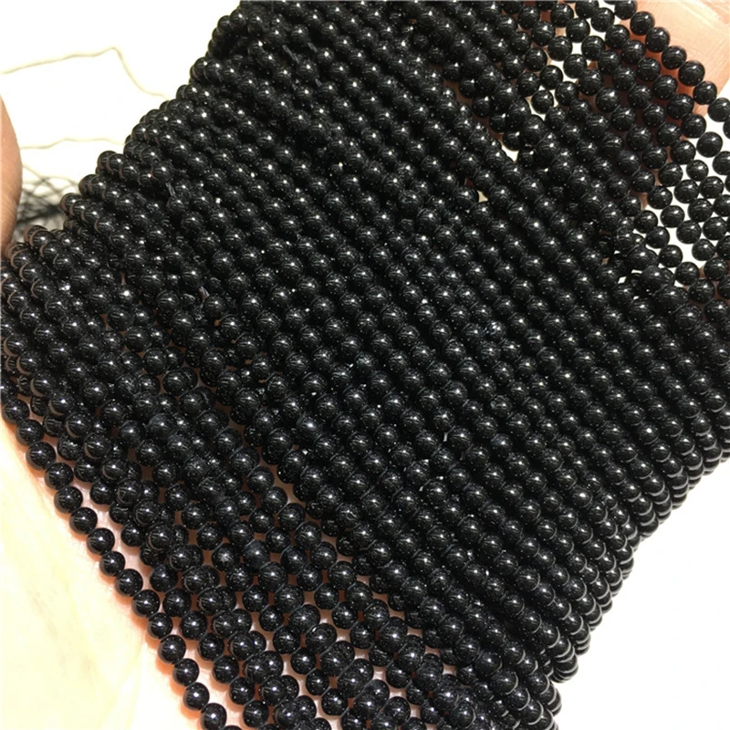 3MM 1Strand-128Pcs 100% Natural Tiger Eye Stone Raw Lapis Lazuli Black Bead Strands Jewellery Loose Beads | Украшения и