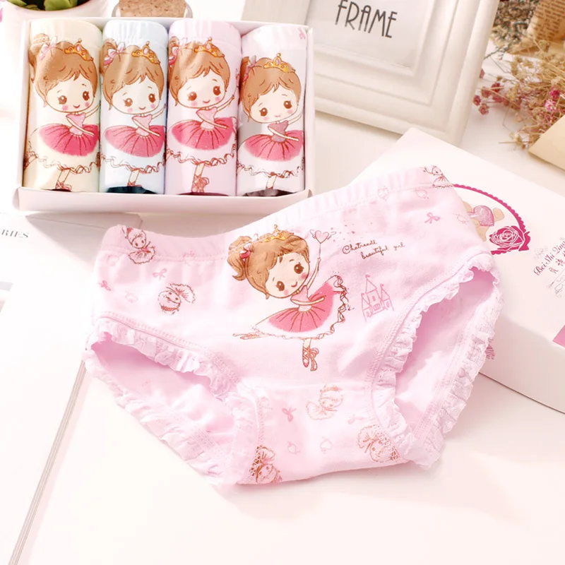 

3pcs/lots children girl Triangle Underwears Panties girls Cotton lace Underpants Ballet girl BH030 3-11Year TZ01