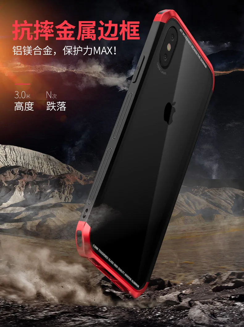 Роскошный модный чехол-бампер для iPhone X XR XS MAX, защитный чехол, прозрачная стеклянная крышка, чехол для iPhone X