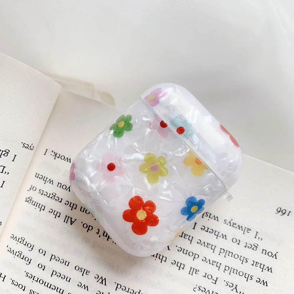 Силиконовый беспроводной Bluetooth футляр для наушников для Apple Airpods ракушка цветок наушники защитный чехол для AirPods чехол