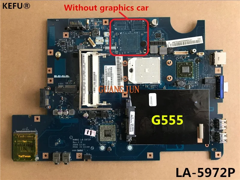KEFU Бесплатная доставка Для материнской платы Lenovo G555 полностью