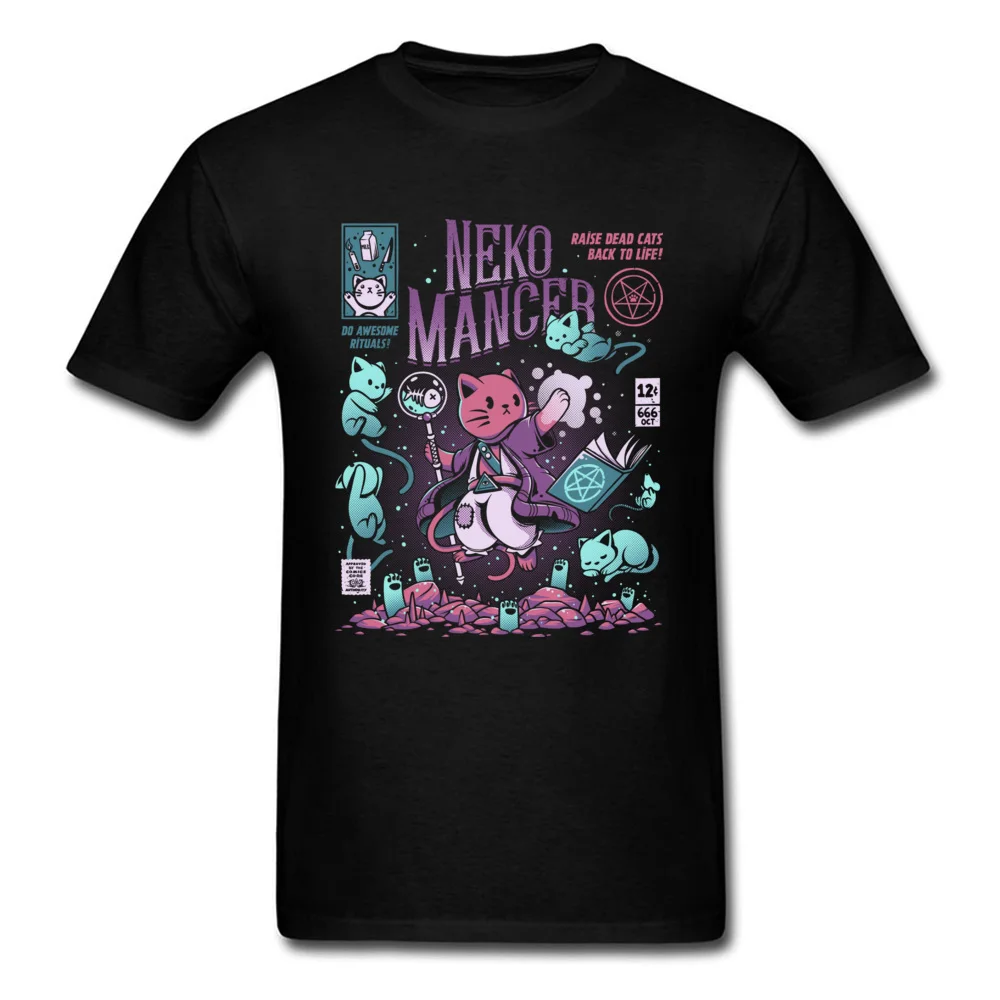 Забавная футболка Neko Mancer Cat Wizard лучший рождественский подарок хлопковая высокого