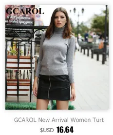 GCAROL осень-зима Для женщин Свитер с воротником 20% шерсть Высокое качество Завышение вязать топы мягкой руки короткий пуловер в 4 цвета свитер женский