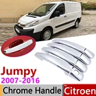 Для Citroen Jumpy отправки 2007  2016 хромированные дверные ручки крышки наклейки на автомобиль отделка комплект 2008 2009 2010 2013 2014 2015