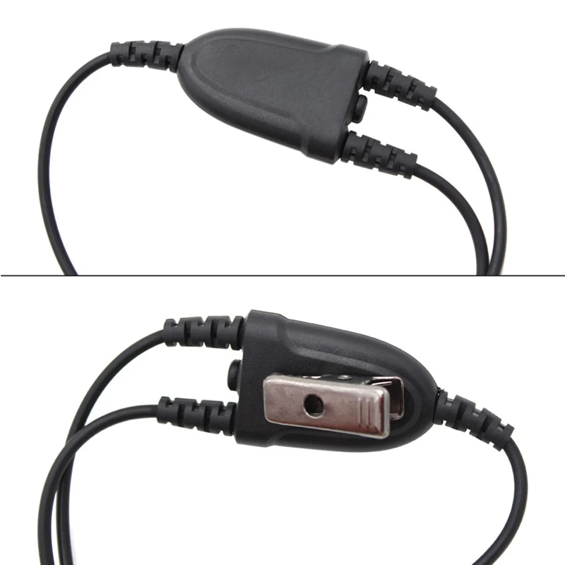 2 контактный D Форма Заушник гарнитура с пальцем PTT + микрофон для Kenwood радио BaoFeng UV