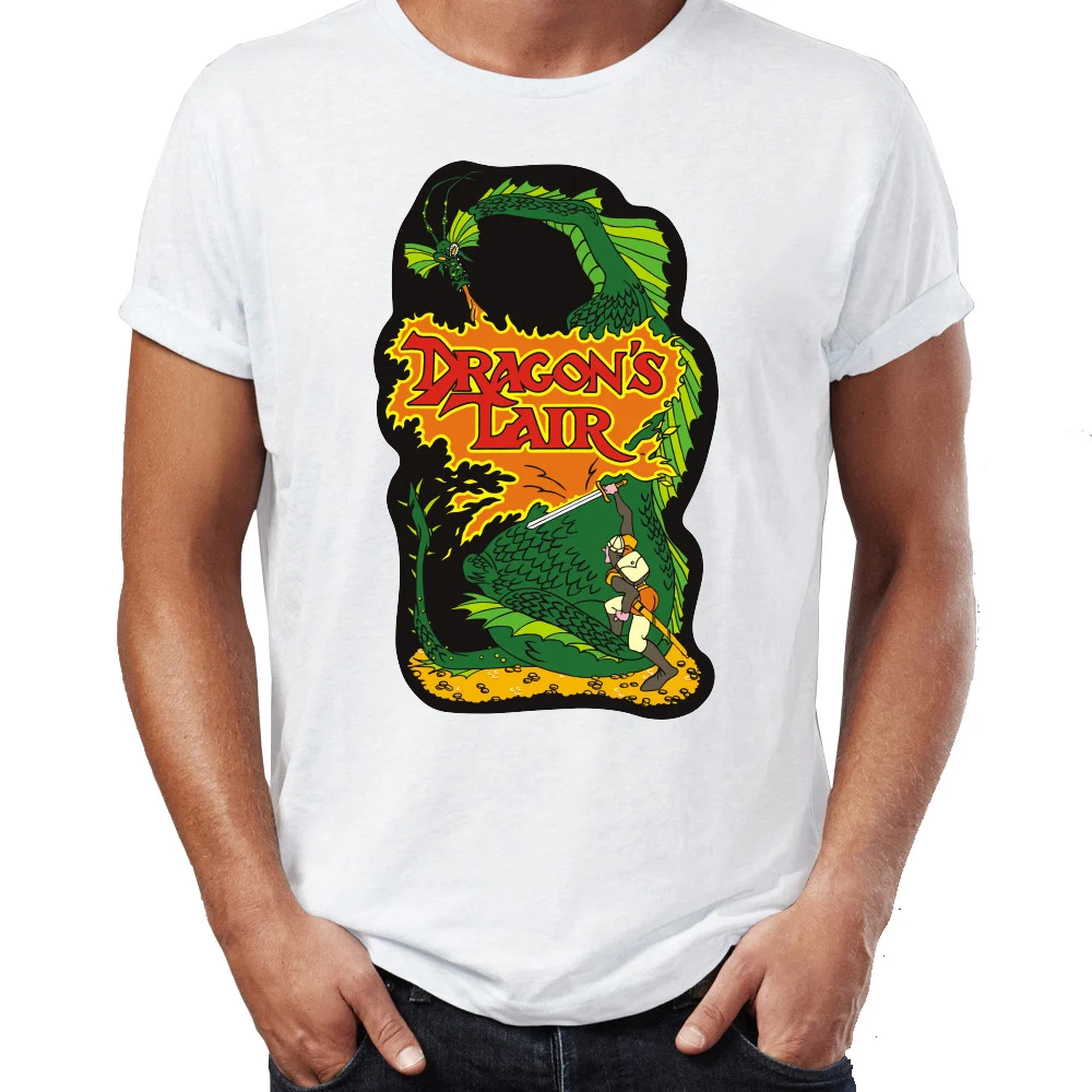 Мужская футболка Atari Classic Games Pole Position Galaxian Dragon's Lair потрясающая иллюстрация