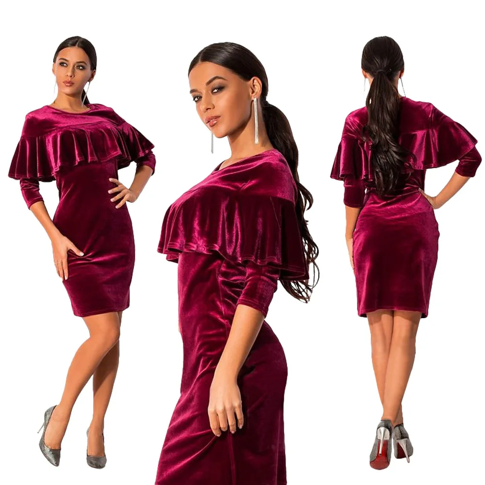 Свадебные платья Sexy Оборками Платья Женщин Горячая 2017 Мода Зима Платье