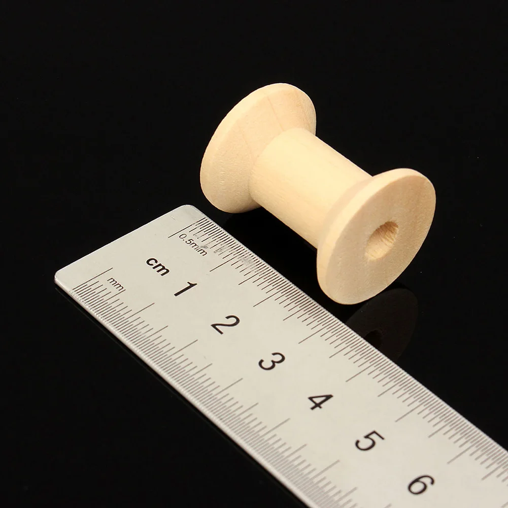 10Pcs Wooden Thread Spools Vintage Cylinder Needlework Manual Crafts Wood Bobbins Reels Organizer For Ribbon Sewing Tools | Дом и сад