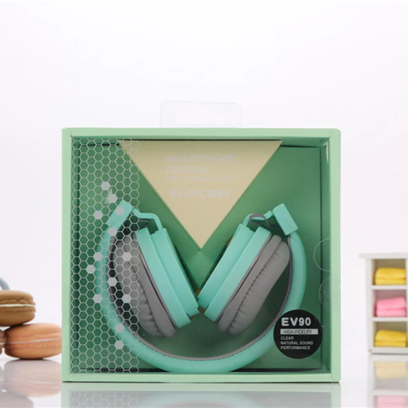 Новейшие милые наушники ярких цветов складная детская гарнитура с микрофоном