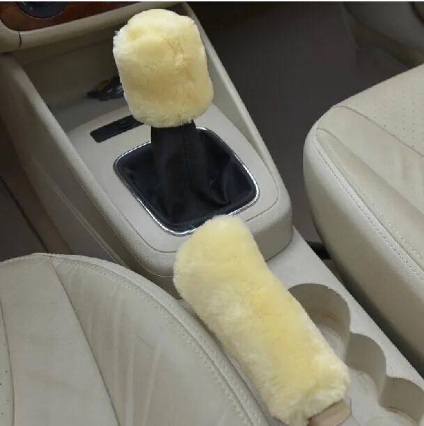 2 Pieces Car Comfortable Plush Manual Gear Cover Hand Brake Interior Accessories For Autumn Winter | Автомобили и мотоциклы
