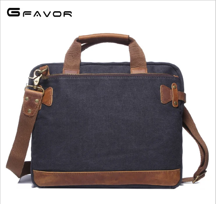 G-FAVOR Для мужчин холст Винтаж Повседневное Портфели Бизнес сумка Курьерские сумки