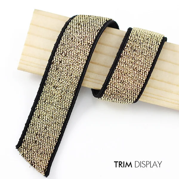 15 мм эластичная лента для лица черного и золотого цвета отделка из ленты