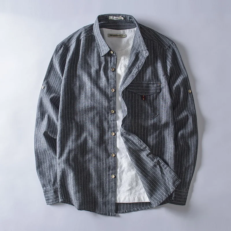 

2018 Brazil style cotton and linen shirt men brand fashion casual shirts male autumn and spring tops shirt mens flax camisa